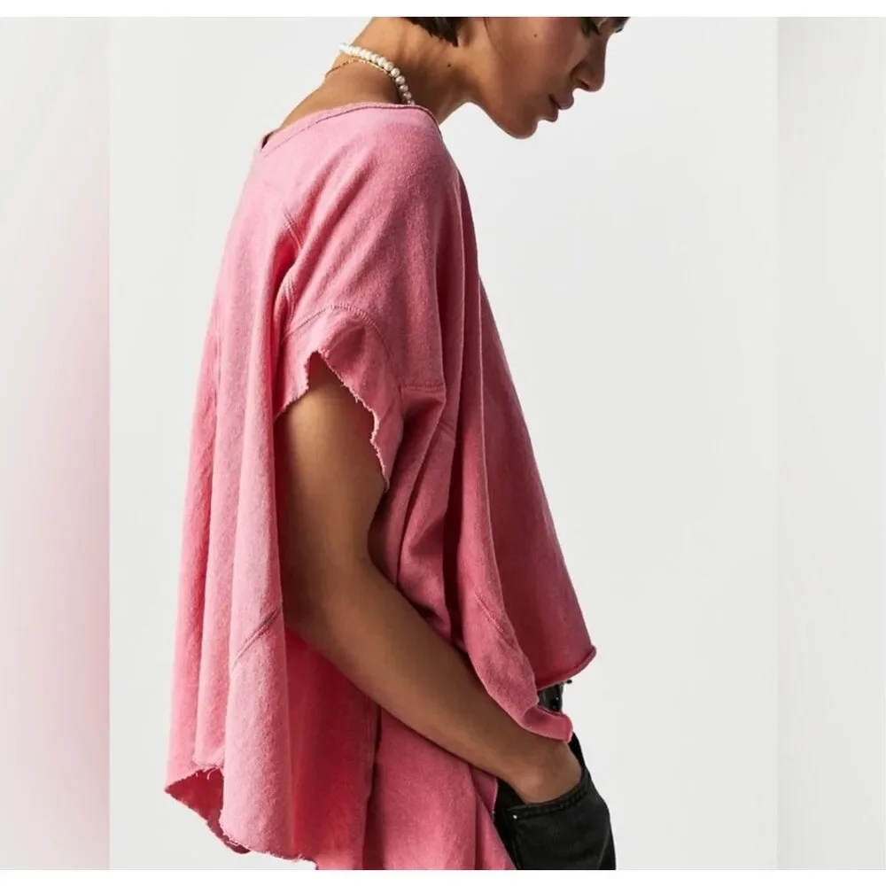 Free People We The Free Angel Tee Pink Womens XS NEW